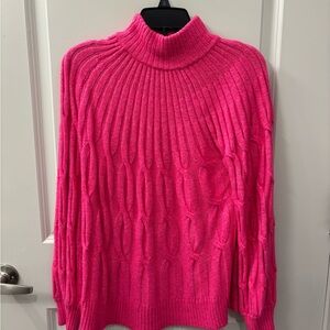 Crown & Ivy Pink Cowl Neck Sweater